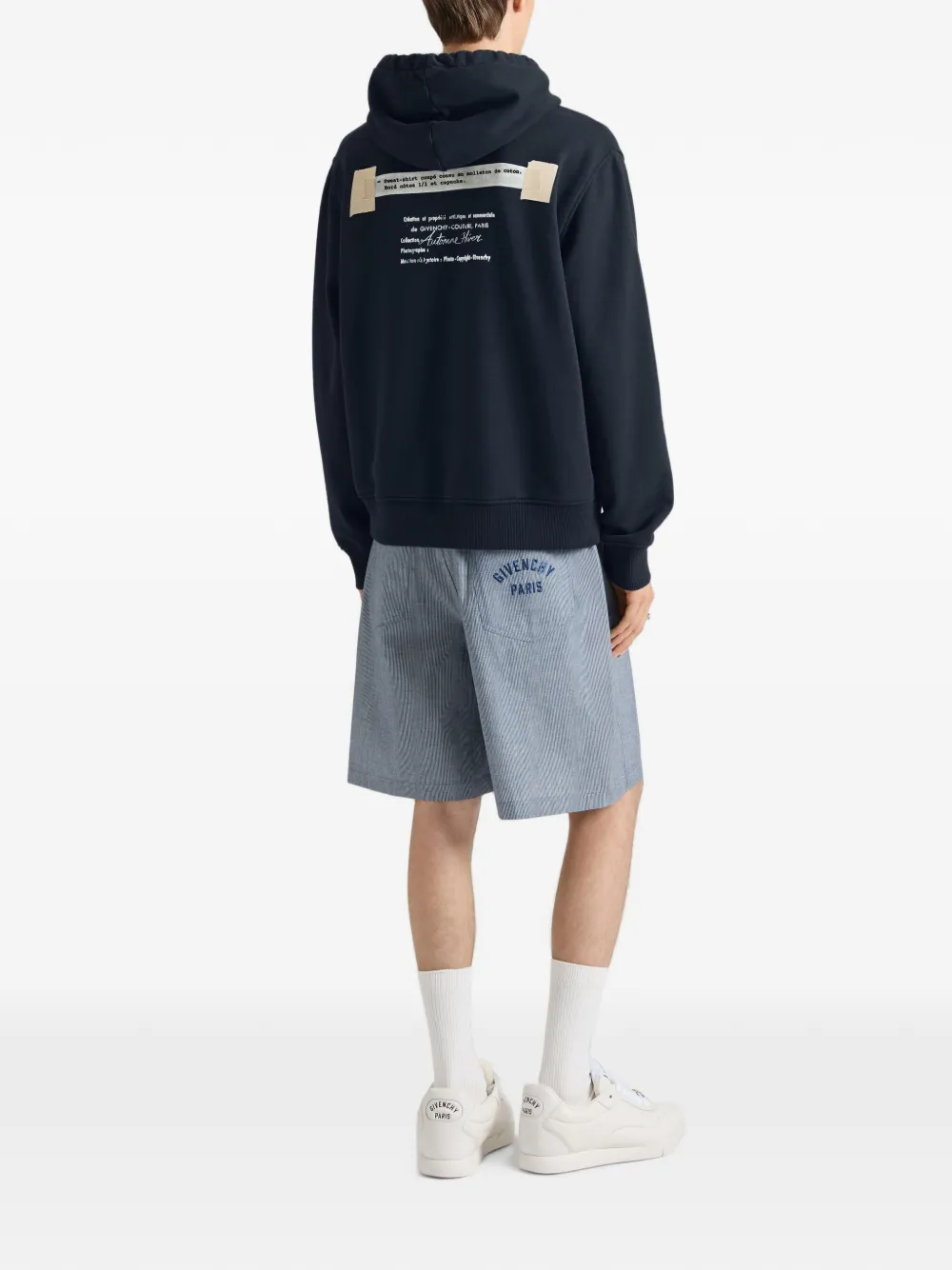 Givenchy Couture Seam gestreepte bermuda shorts van katoen Blauw