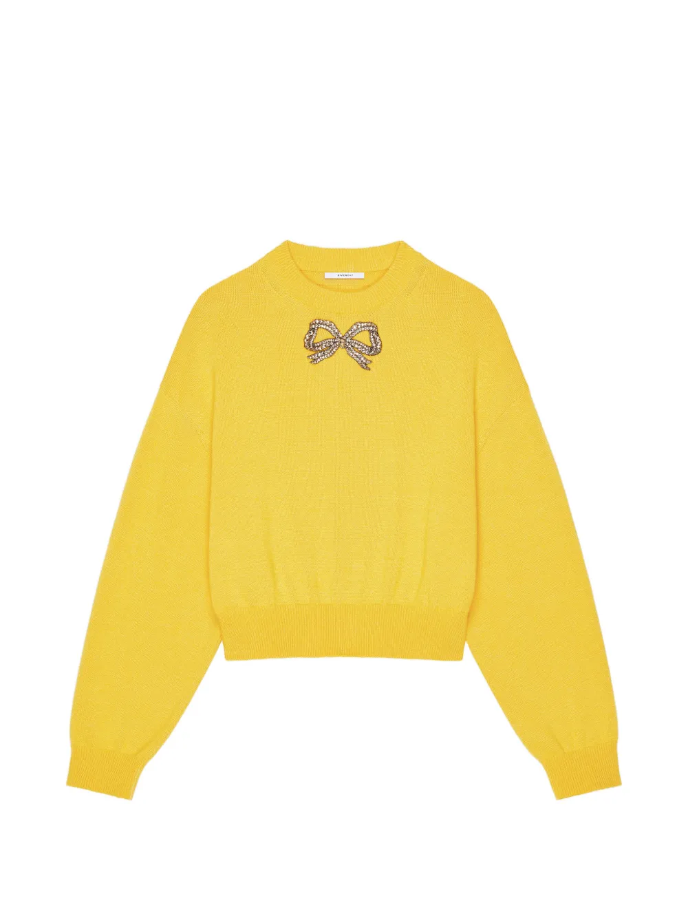 Givenchy sweater in wool and cotton with embroidered bow - Giallo