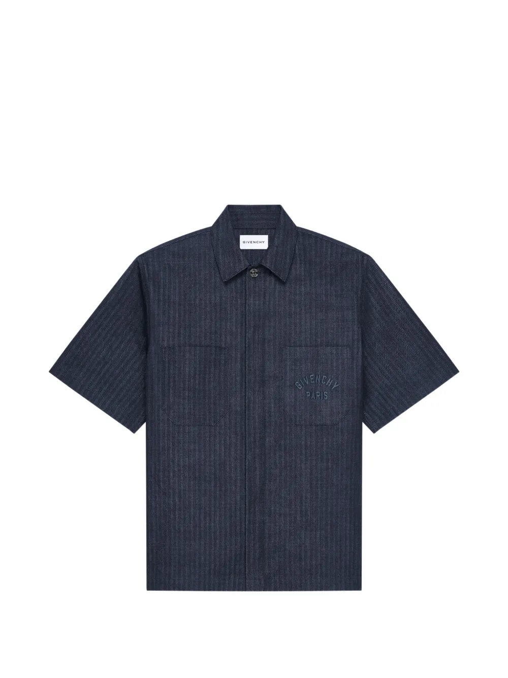 Givenchy Herringbone-denim Shirt In Blue