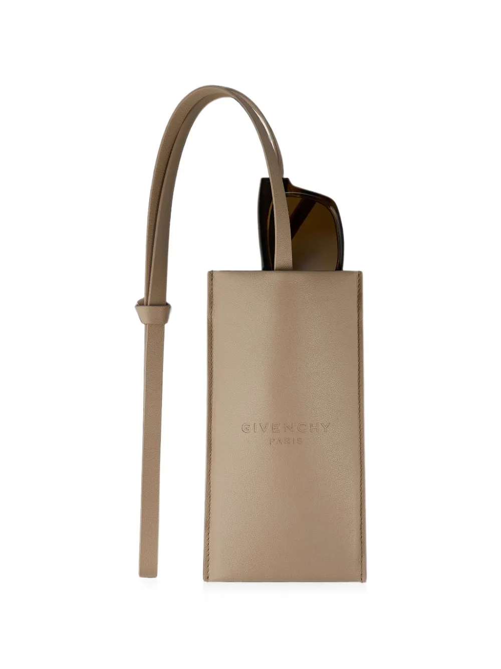 Givenchy Antigona Stamped leren zonnebrilkoker Beige