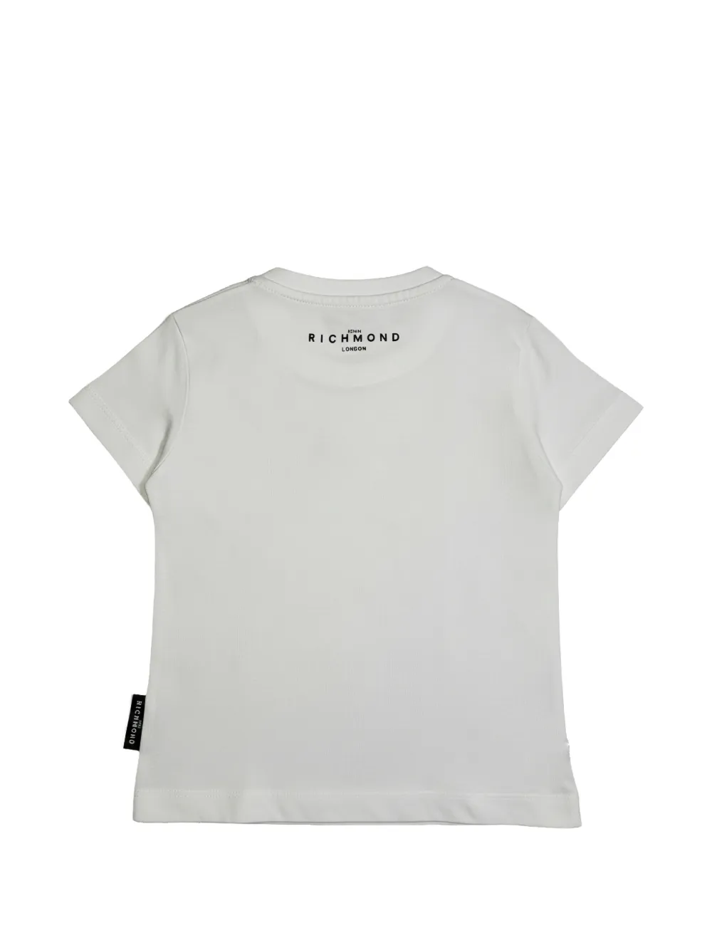 John Richmond Junior T-shirt met knoopsluiting en logoprint Beige
