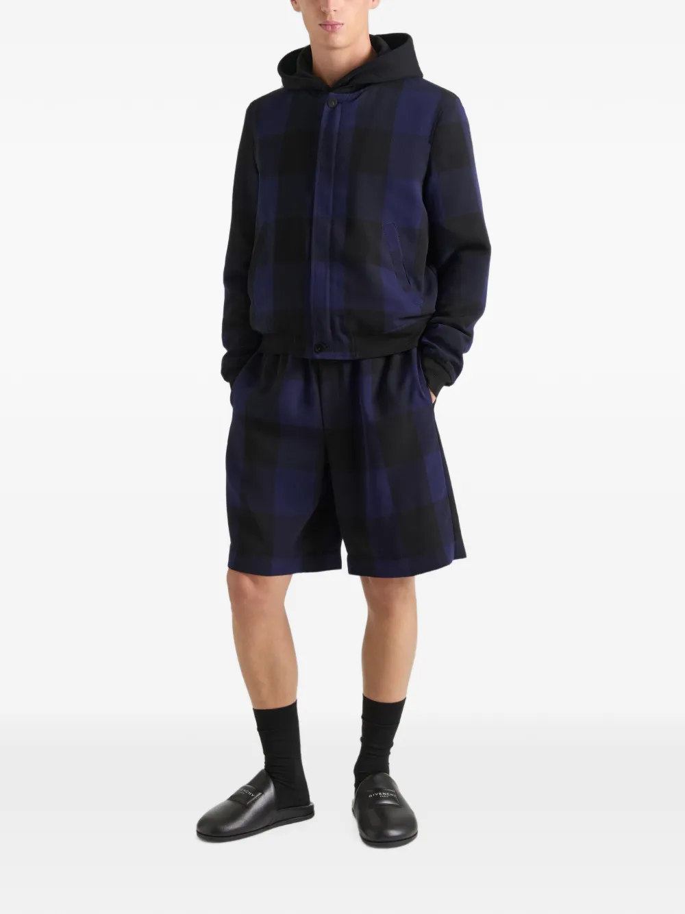 Givenchy Geruite wollen bermuda shorts Blauw