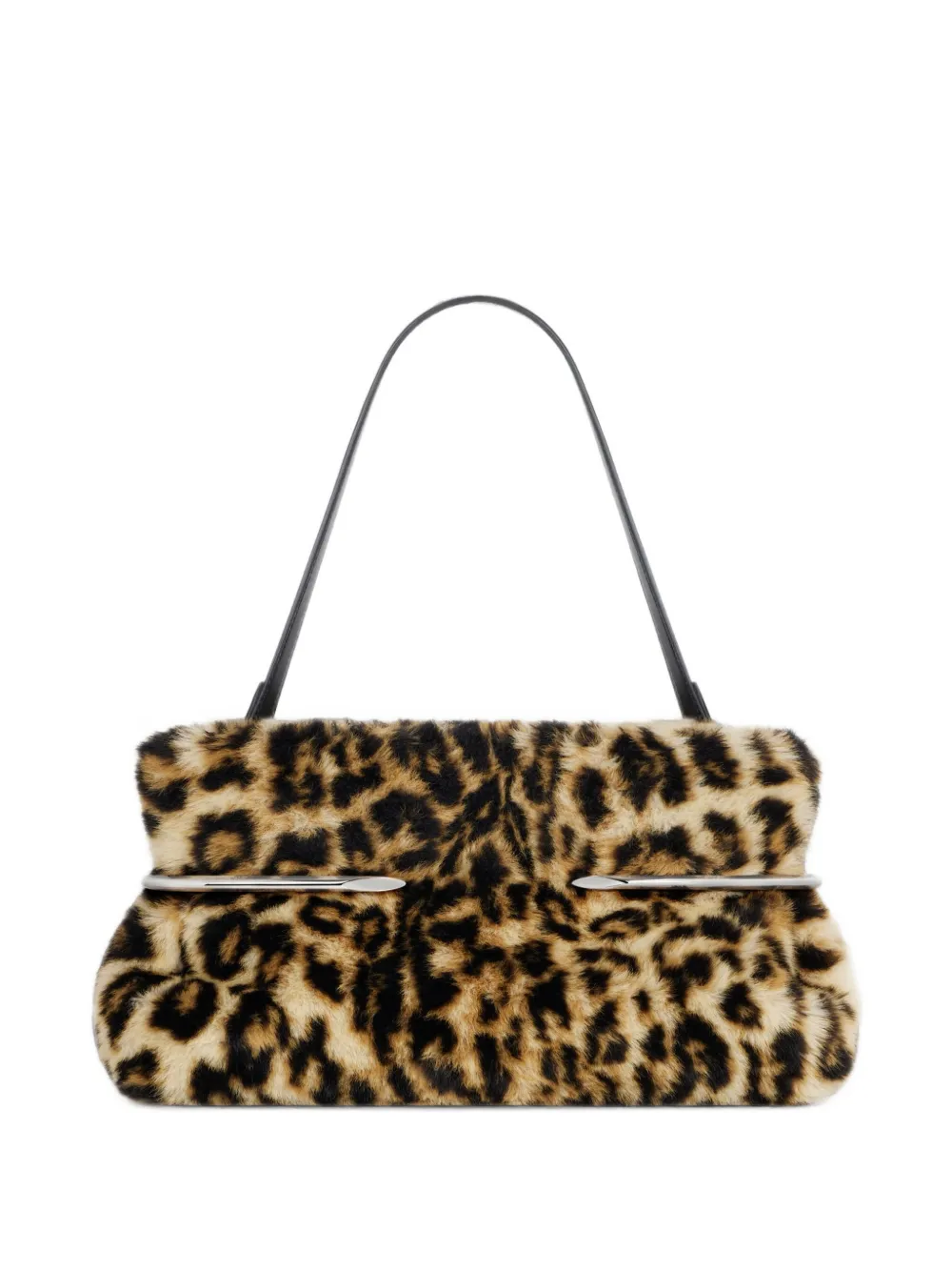 Givenchy Clutch Pinch Soft in shearling leopardato - Toni neutri