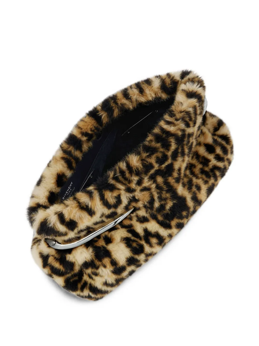Givenchy Pinch Soft clutch met lammy effect en luipaard-print Beige
