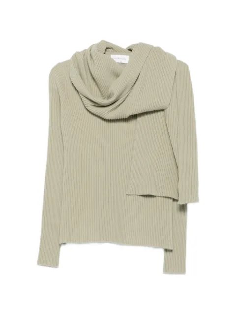 Christian Wijnants ribbed-knit scarf-detail sweater