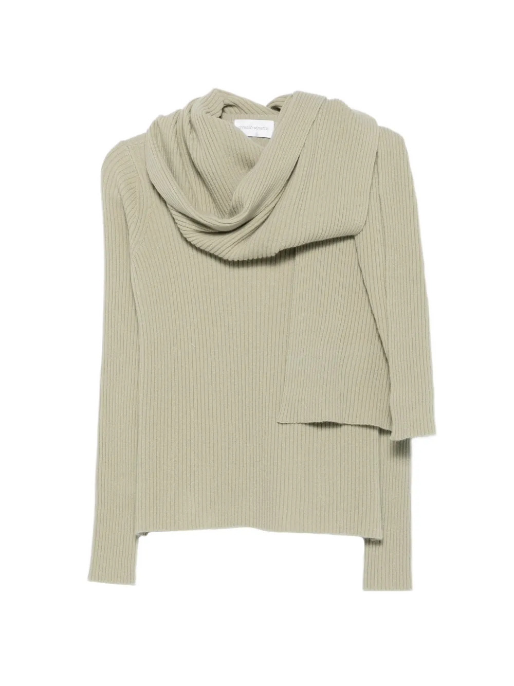 Christian Wijnants ribbed-knit scarf-detail sweater