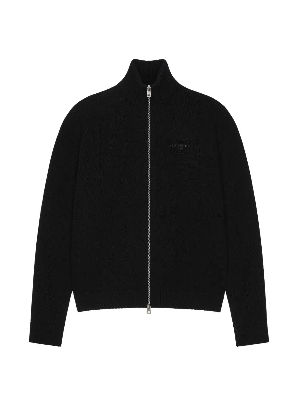 Givenchy Couture seam zipped cardigan in wool and cashmere - Nero