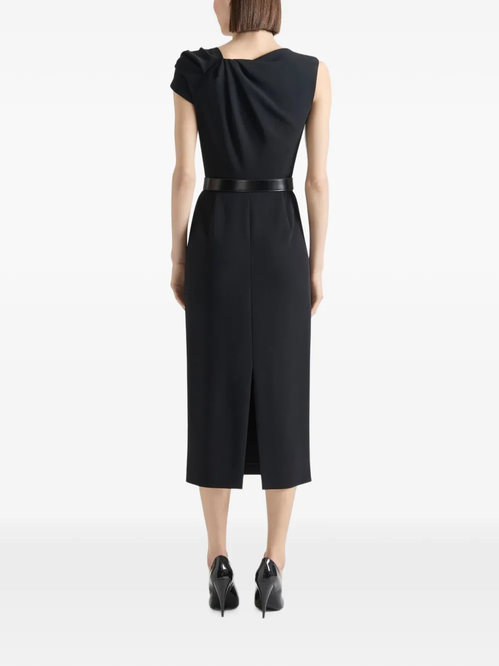 Givenchy Crêpe cady gedrapeerde kokerjurk Zwart