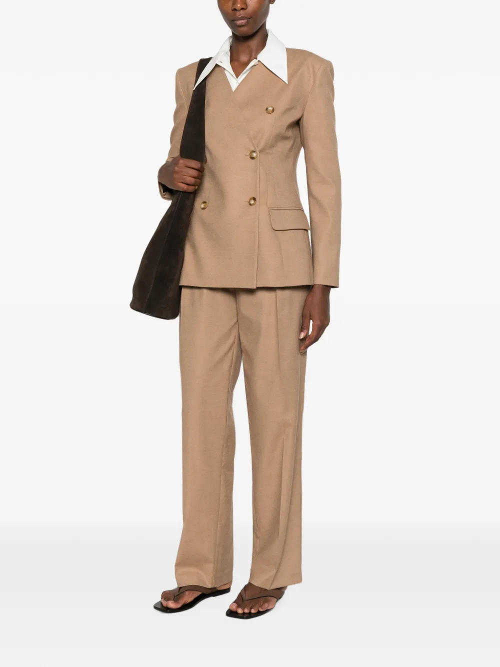 LE SULLY STUDIO Blazer met dubbele rij knopen Beige