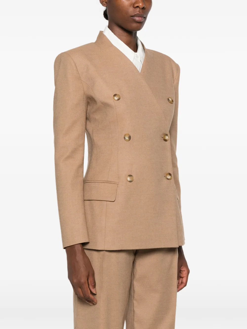 LE SULLY STUDIO Blazer met dubbele rij knopen Beige