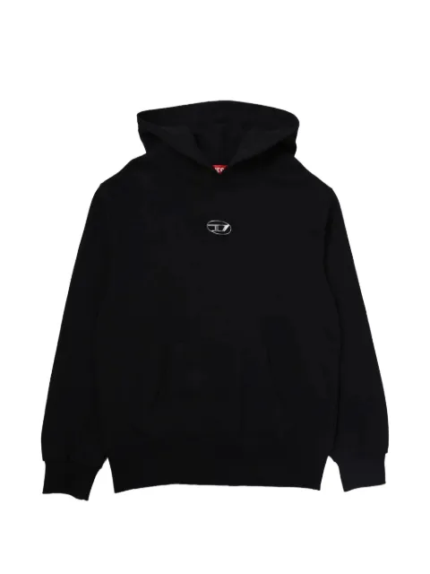 Diesel Kids logo-plaque pouch-pocket hoodie