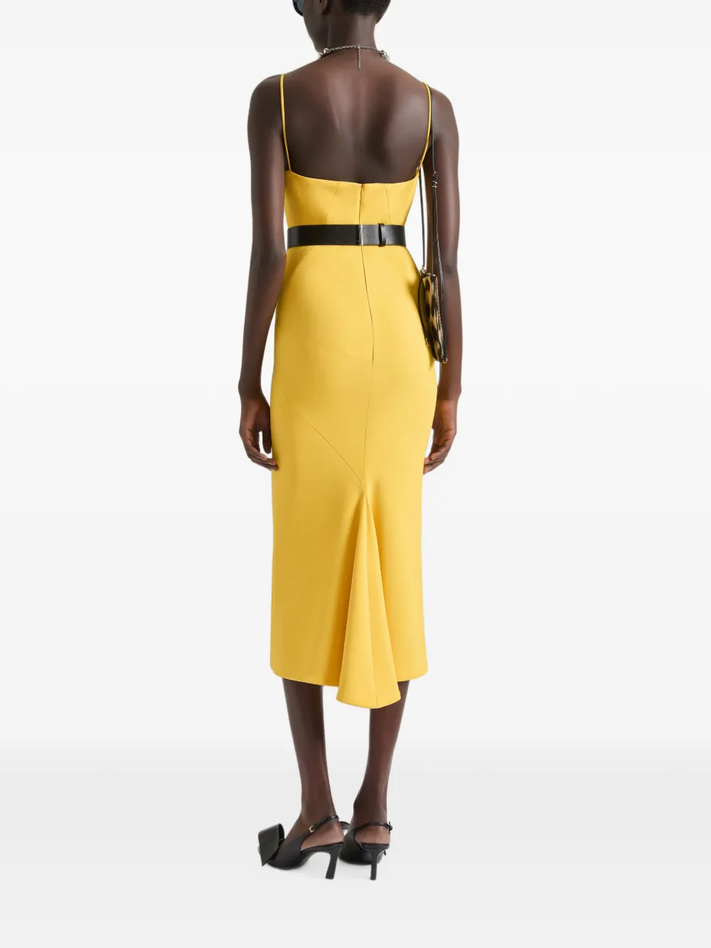 Givenchy Sliced crêpe cady midi-jurk Geel