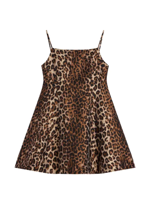 Givenchy sliced mini dress in leopard jacquard
