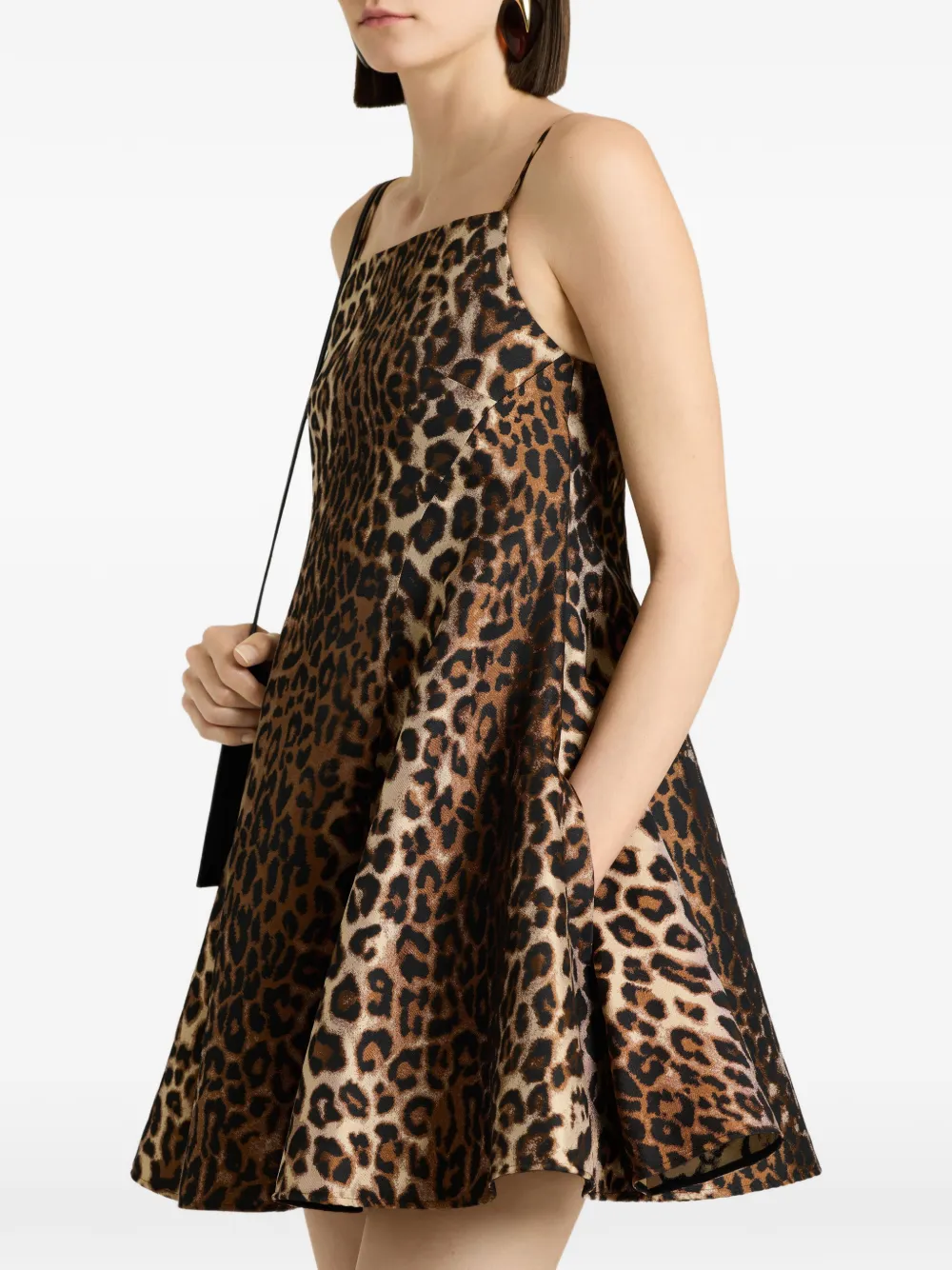 Givenchy Sliced mini-jurk met luipaard-jacquard Bruin