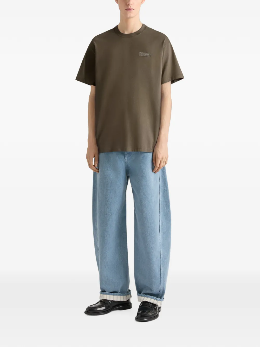 Givenchy Katoenen T-shirt met Paris-grosgrain Bruin