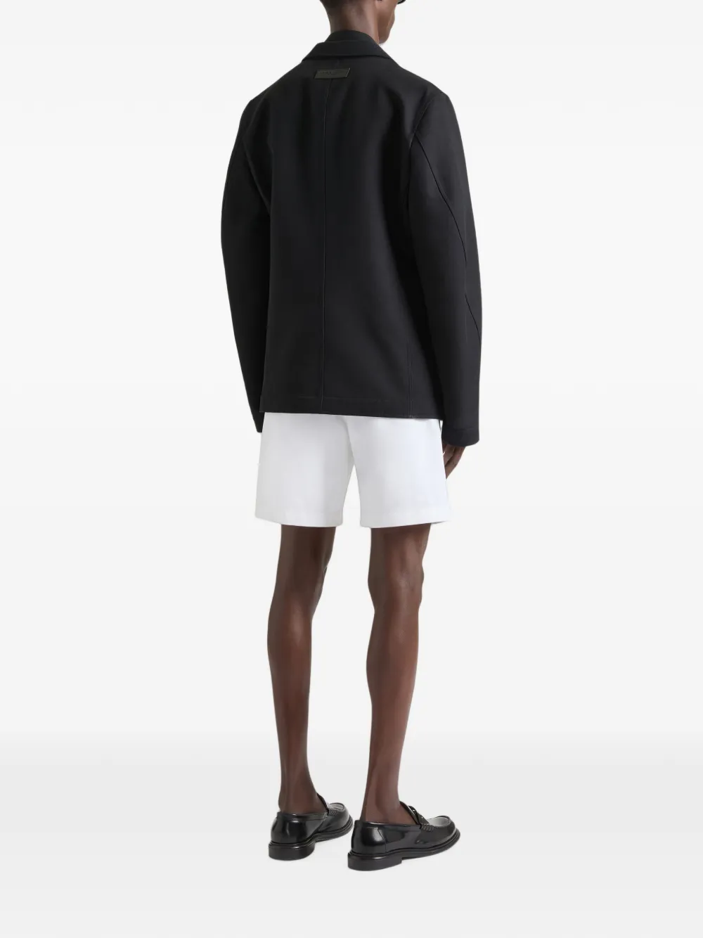 Givenchy Gedeconstrueerd katoenen jack met enkele rij knopen Zwart