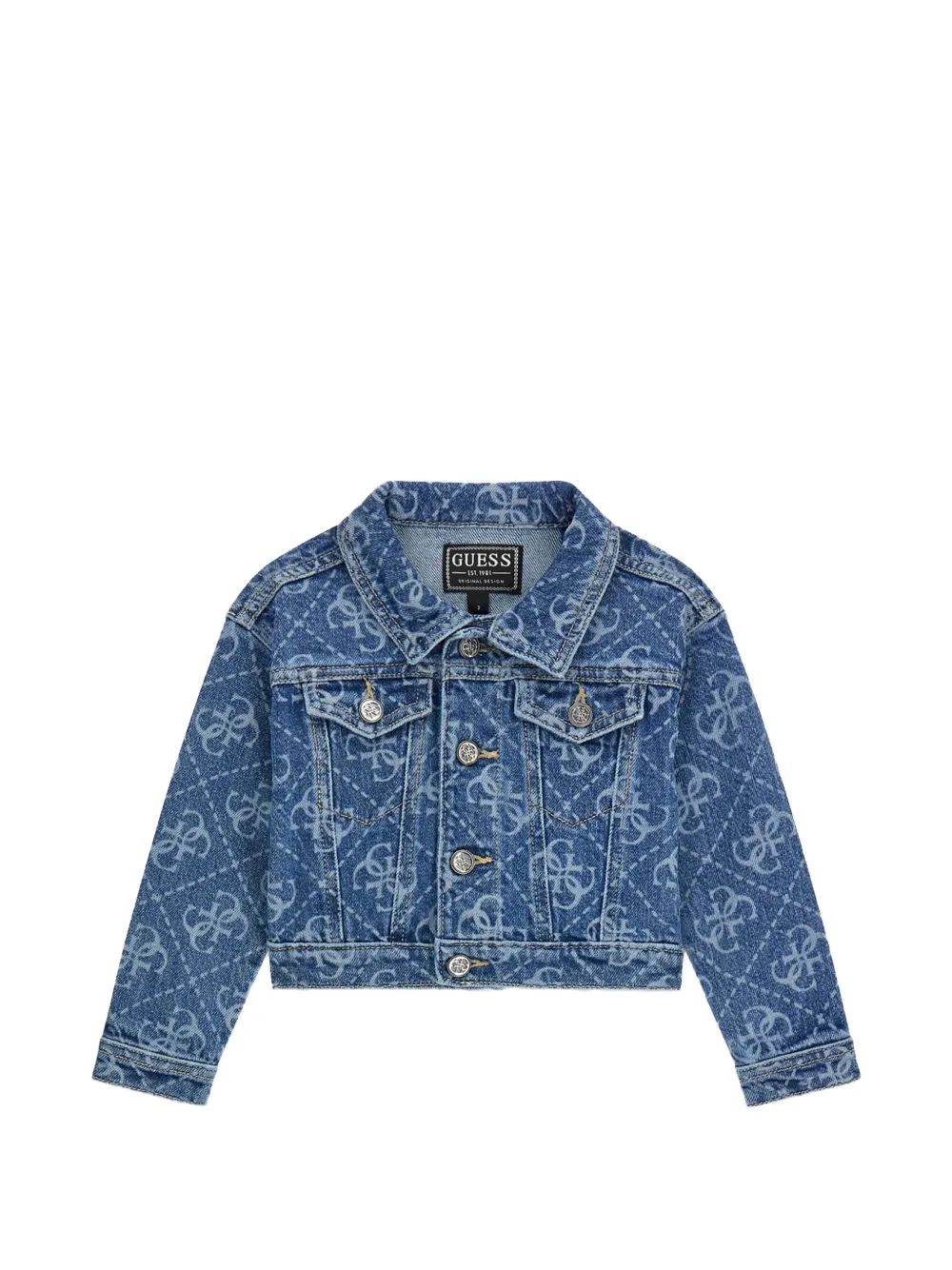 guess kids Giacca denim con stampa monogramma - Blu