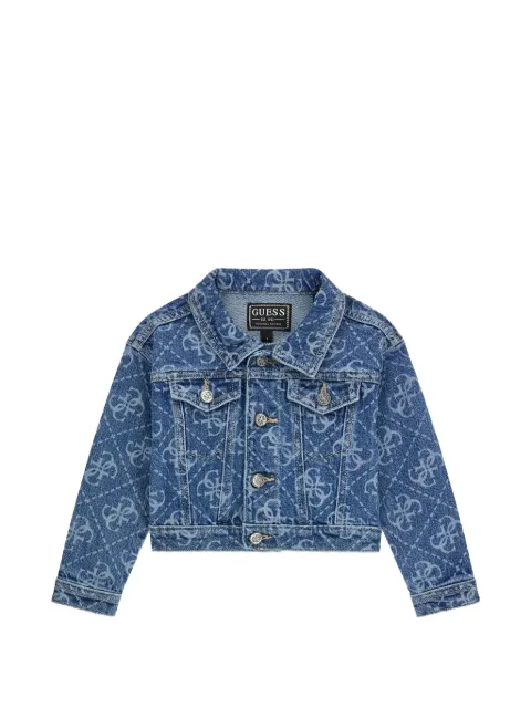 guess kids chamarra de mezclilla con monograma estampado