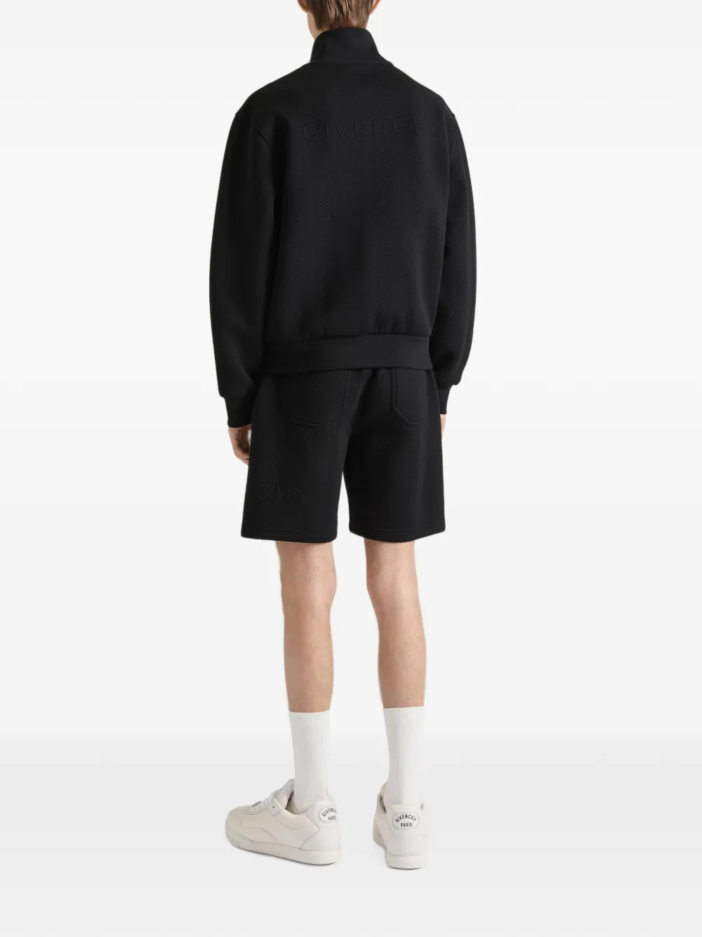 Givenchy Bermuda shorts met visgraatpatroon en -jacquard Zwart