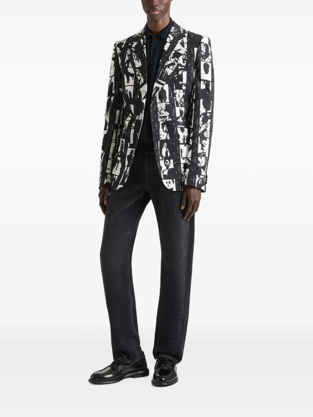 Givenchy Katoenen colbert met Photographic Negative-detail Zwart
