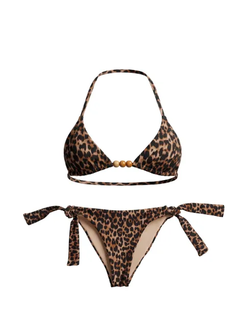 Sundek JENNIFER leopard-print beaded bikini