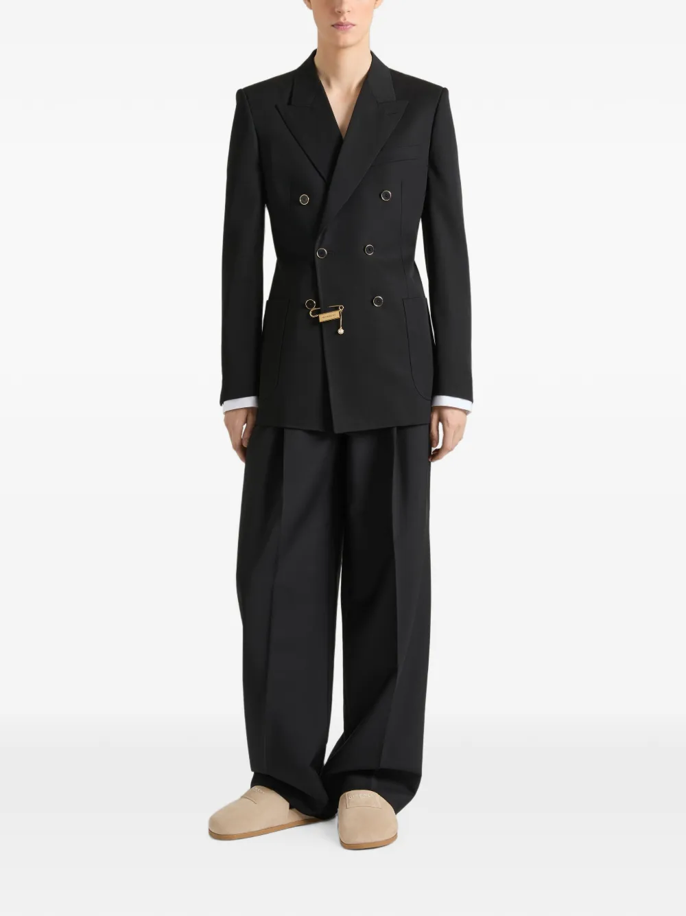 Givenchy Wollen slim-fit jack met dubbele rij knopen Zwart
