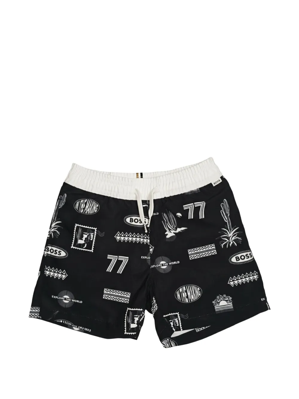 BOSS Kidswear Costume da bagno con stampa grafica - Nero