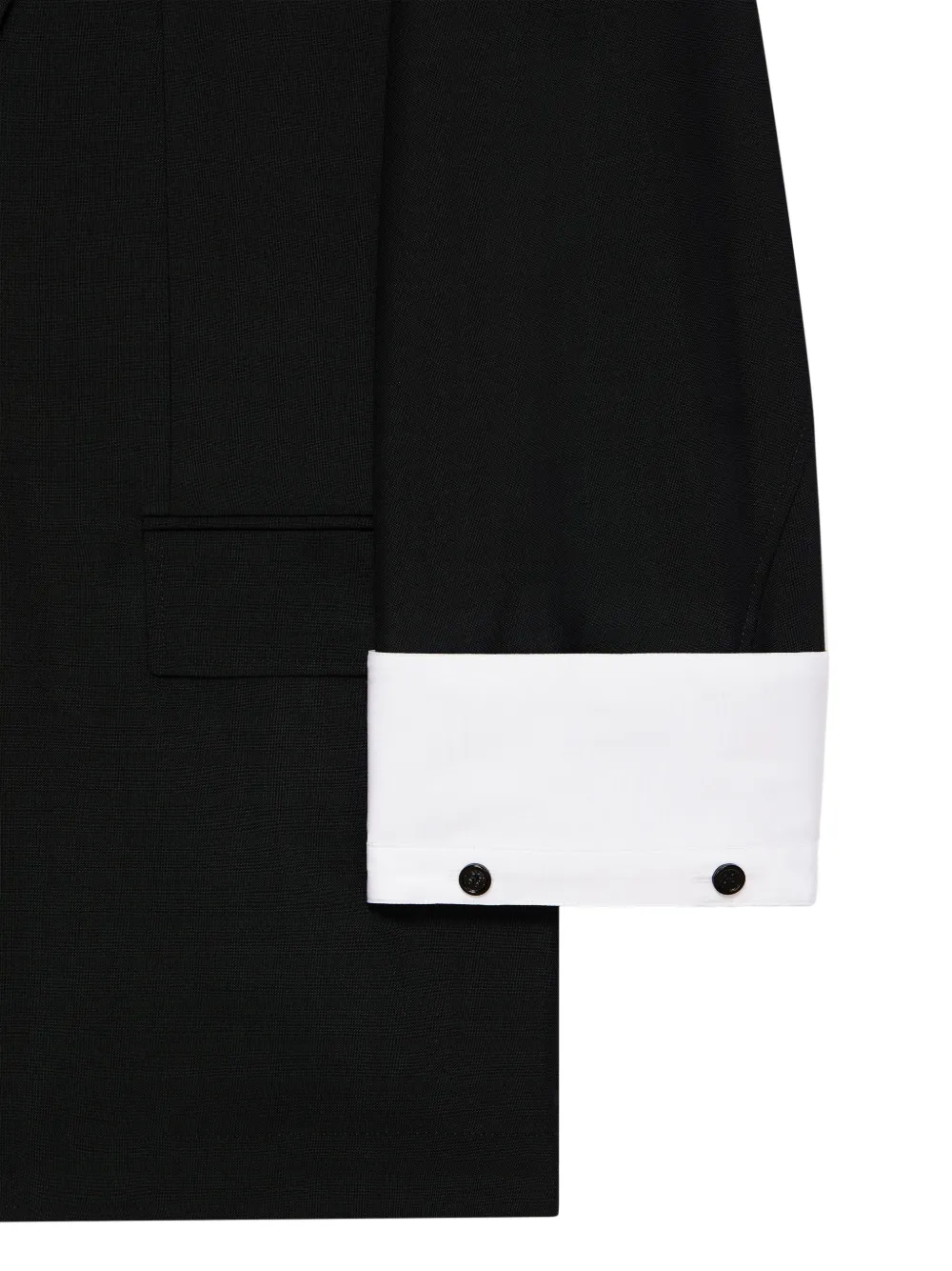 Givenchy Couture Seam wollen en mohair jack met enkele rij knopen Zwart