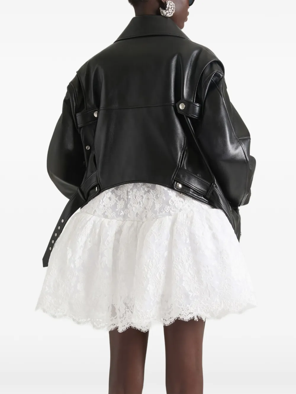 Givenchy Back-to-front leren bikerjack Zwart