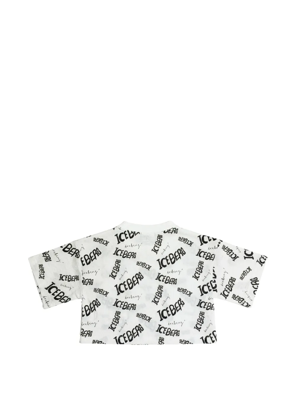 Iceberg Kids Cropped T-shirt met logoprint Wit