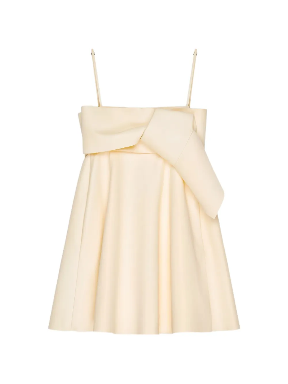 Givenchy Sliced nappa leren mini-jurk met strik Beige