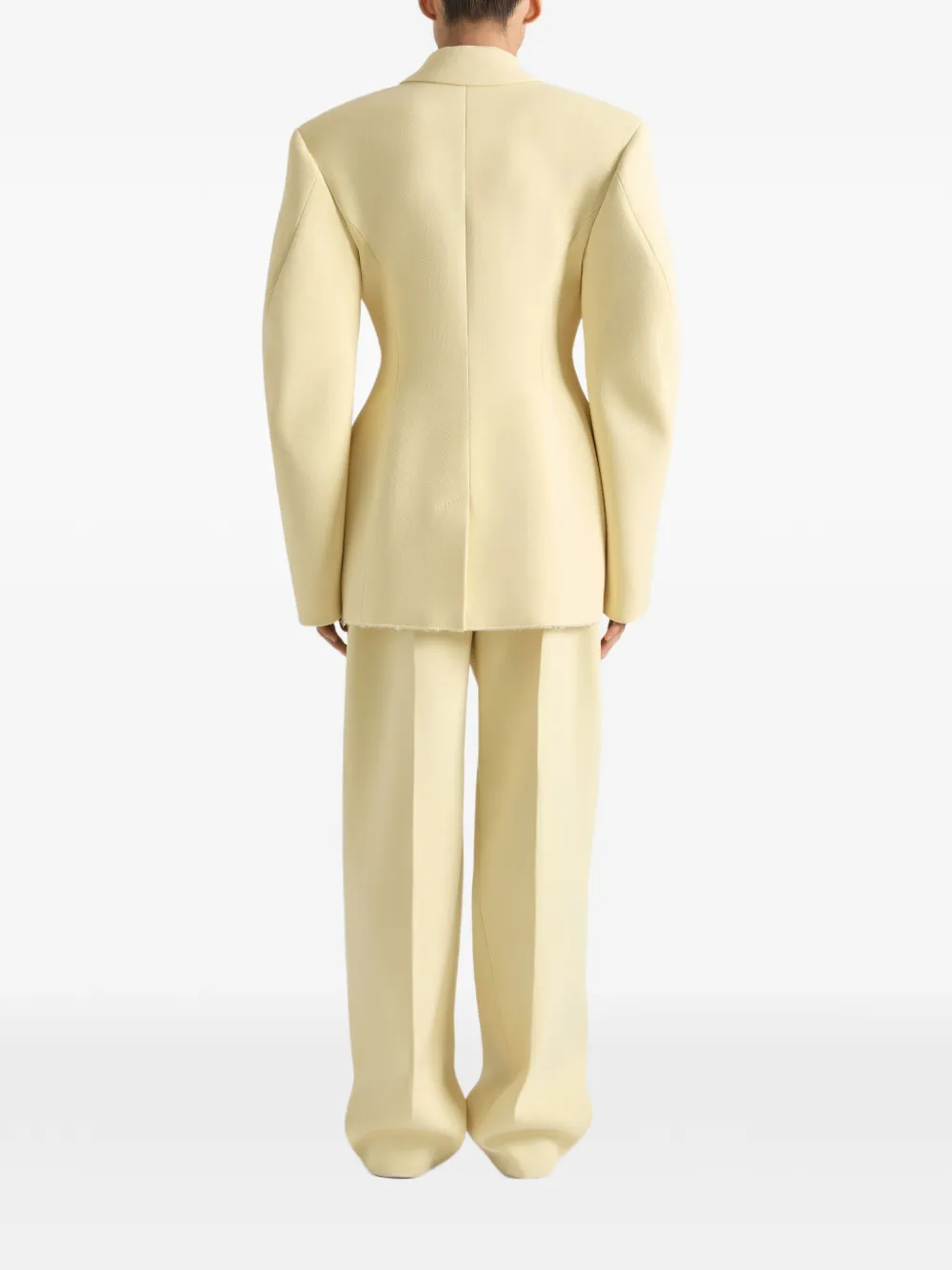 Givenchy Cocoon wollen jack met enkele rij knopen Geel
