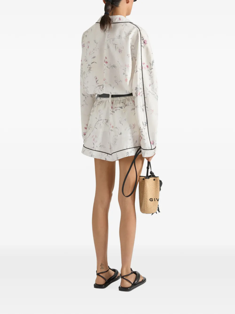 Givenchy Zijden shorts met bloemen-print Wit