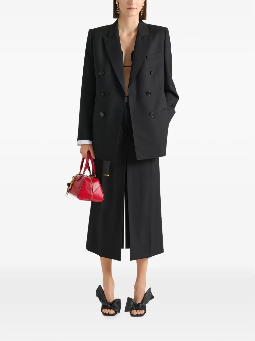 Givenchy Wollen en mohair midi-rok Zwart
