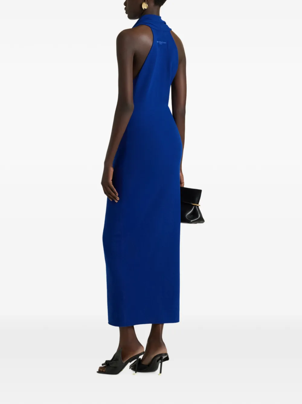 Givenchy Gedrapeerde wollen jurk Blauw