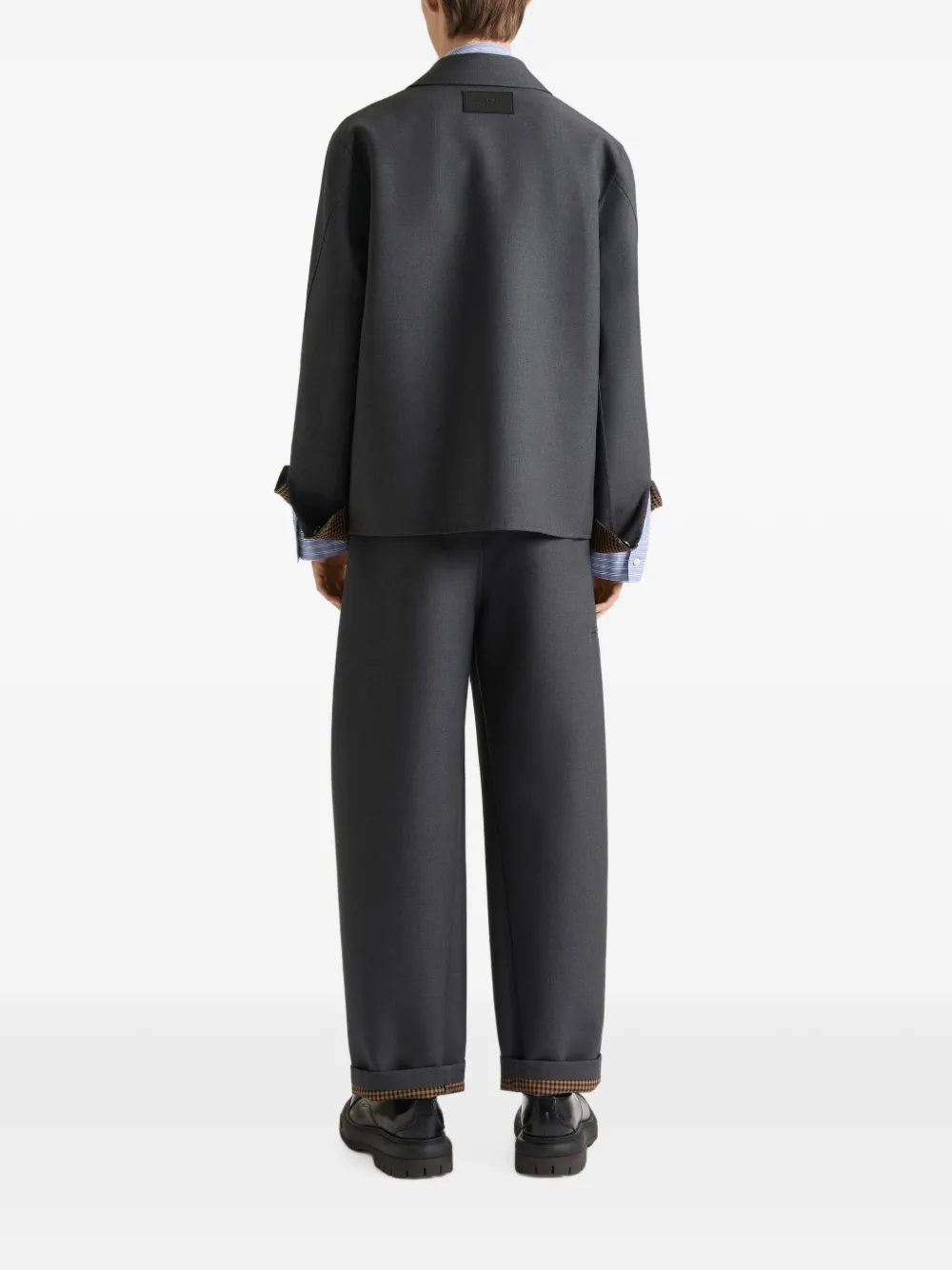 Givenchy Geruit wollen shirtjack Grijs