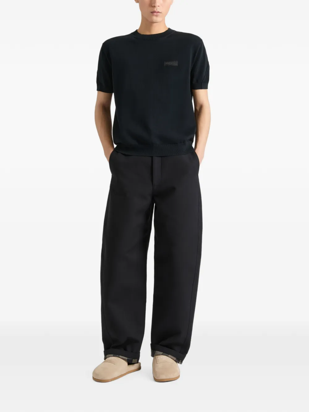 Givenchy Couture Seam gebreid T-shirt met grosgrain-detail Zwart
