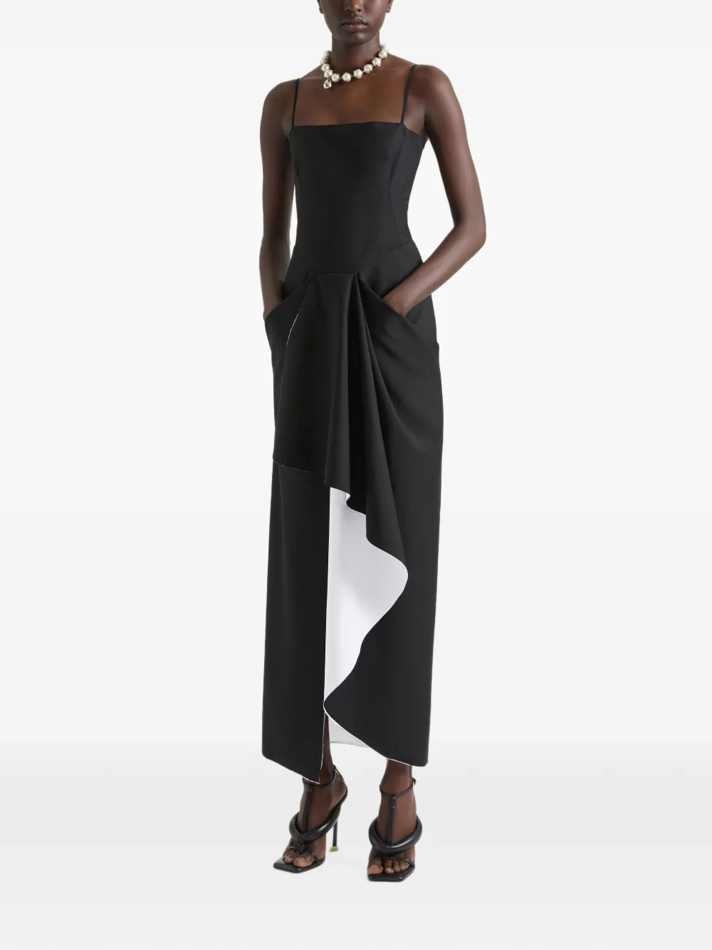 Givenchy Sliced wollen en mohair maxi-jurk Zwart