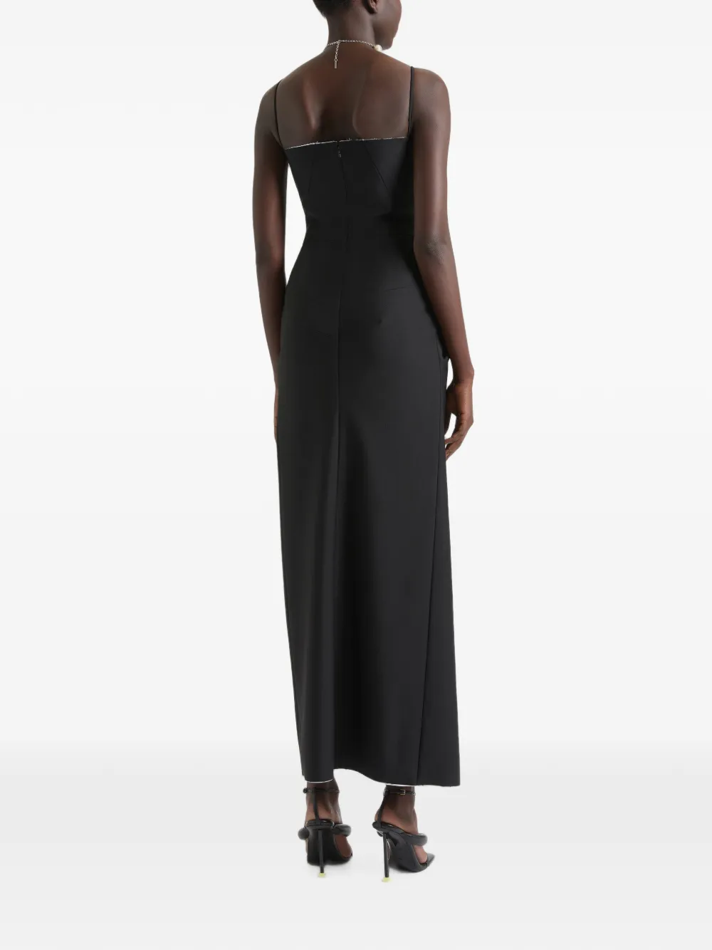 Givenchy Sliced wollen en mohair maxi-jurk Zwart