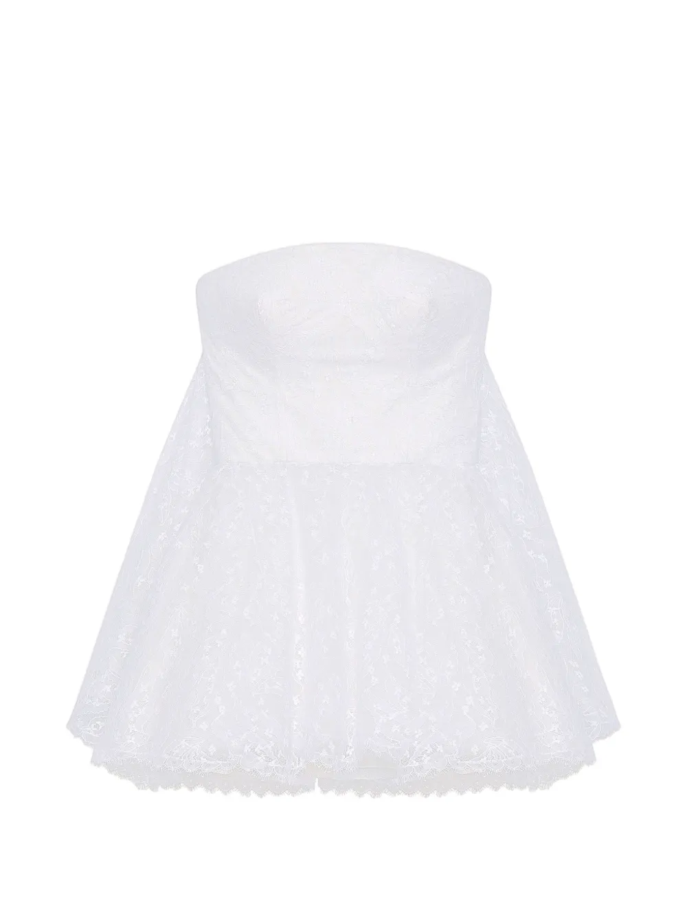 Givenchy mini bustier dress in lace with cape