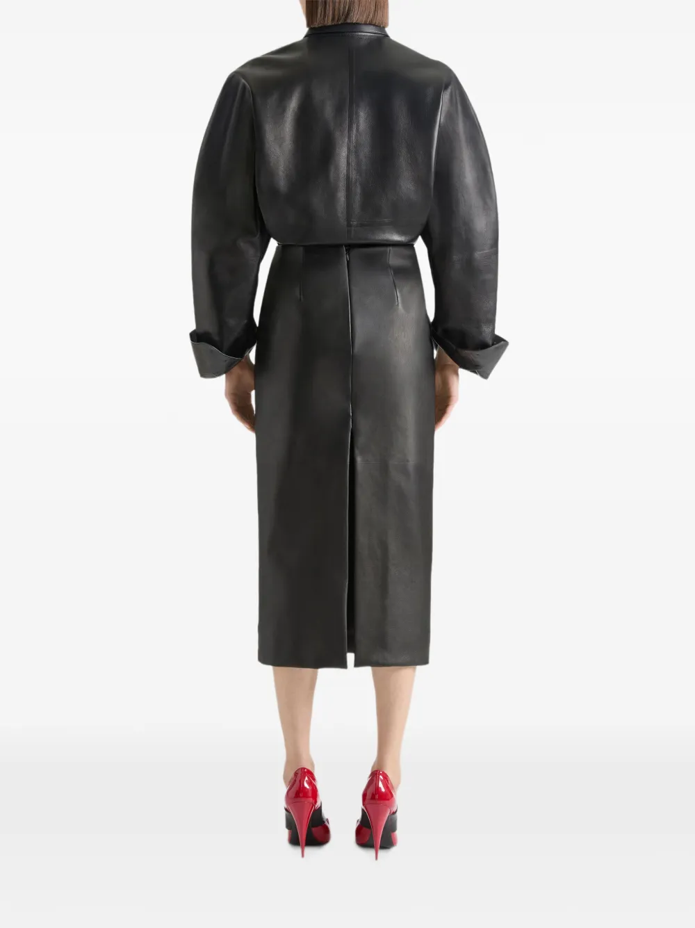 Givenchy Leren midi-kokerrok Zwart