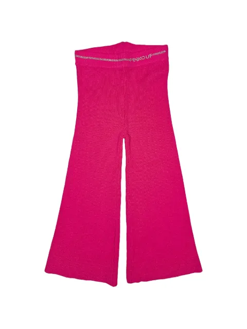 Pinko Kids ribbed-knit flared trousers