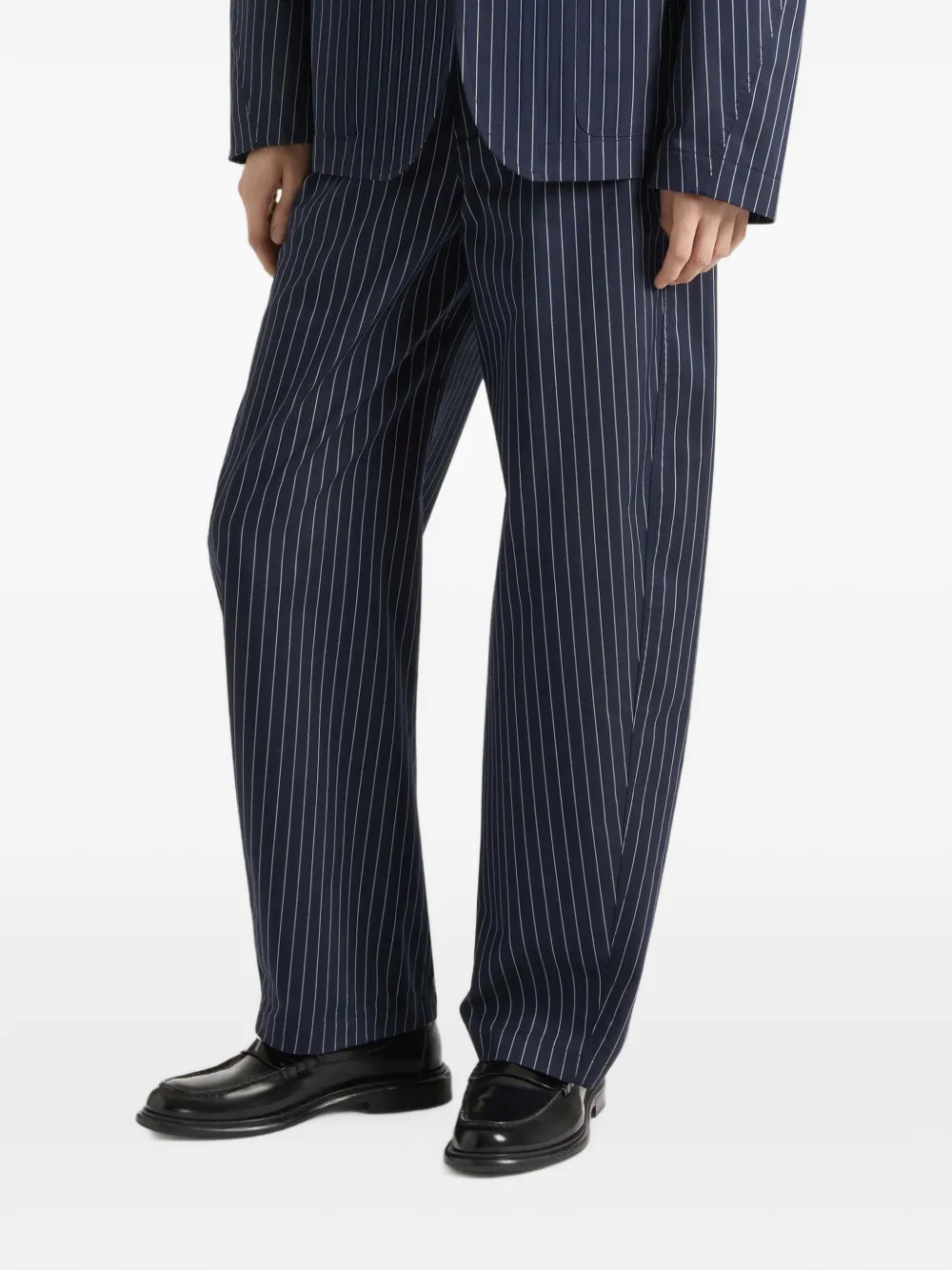 Givenchy Couture Seam gestreepte katoenen broek Blauw