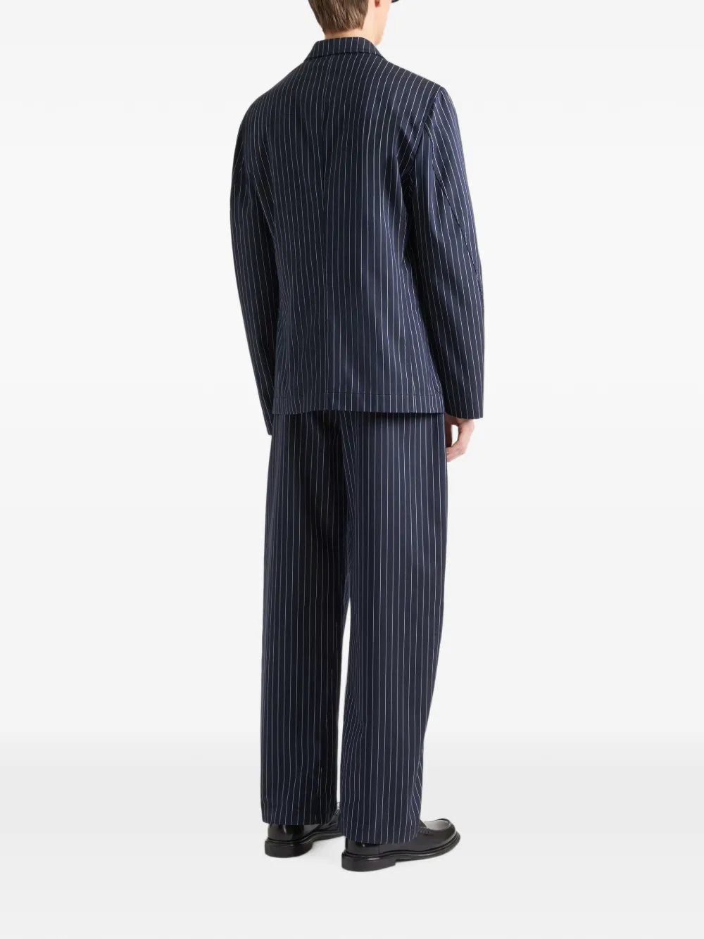Givenchy Couture Seam gestreepte katoenen broek Blauw