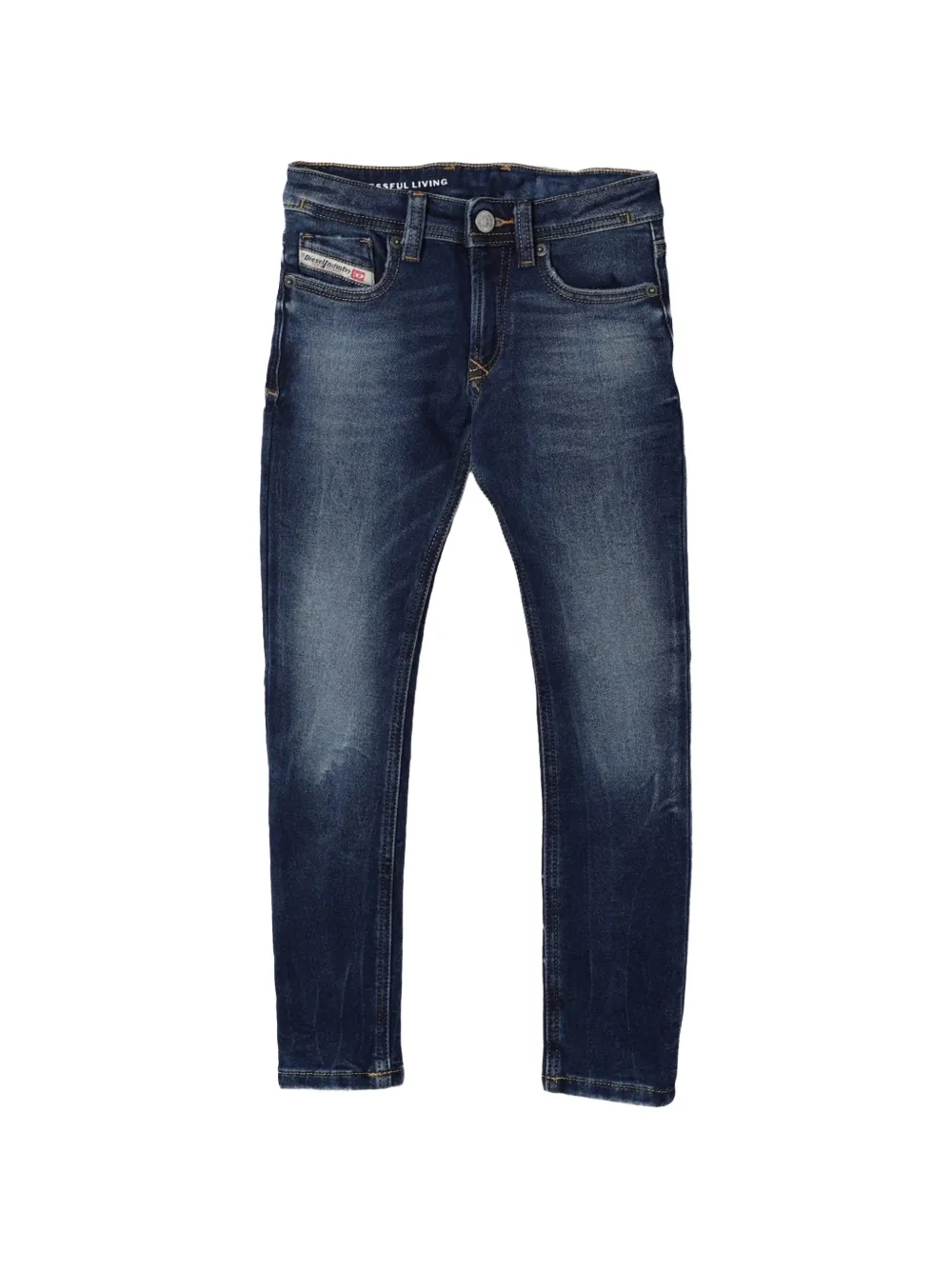 Diesel Kids Jeans con passanti per cintura - Blu