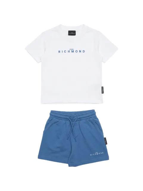 John Richmond Junior set de pantalones cortos y camiseta con logo estampado