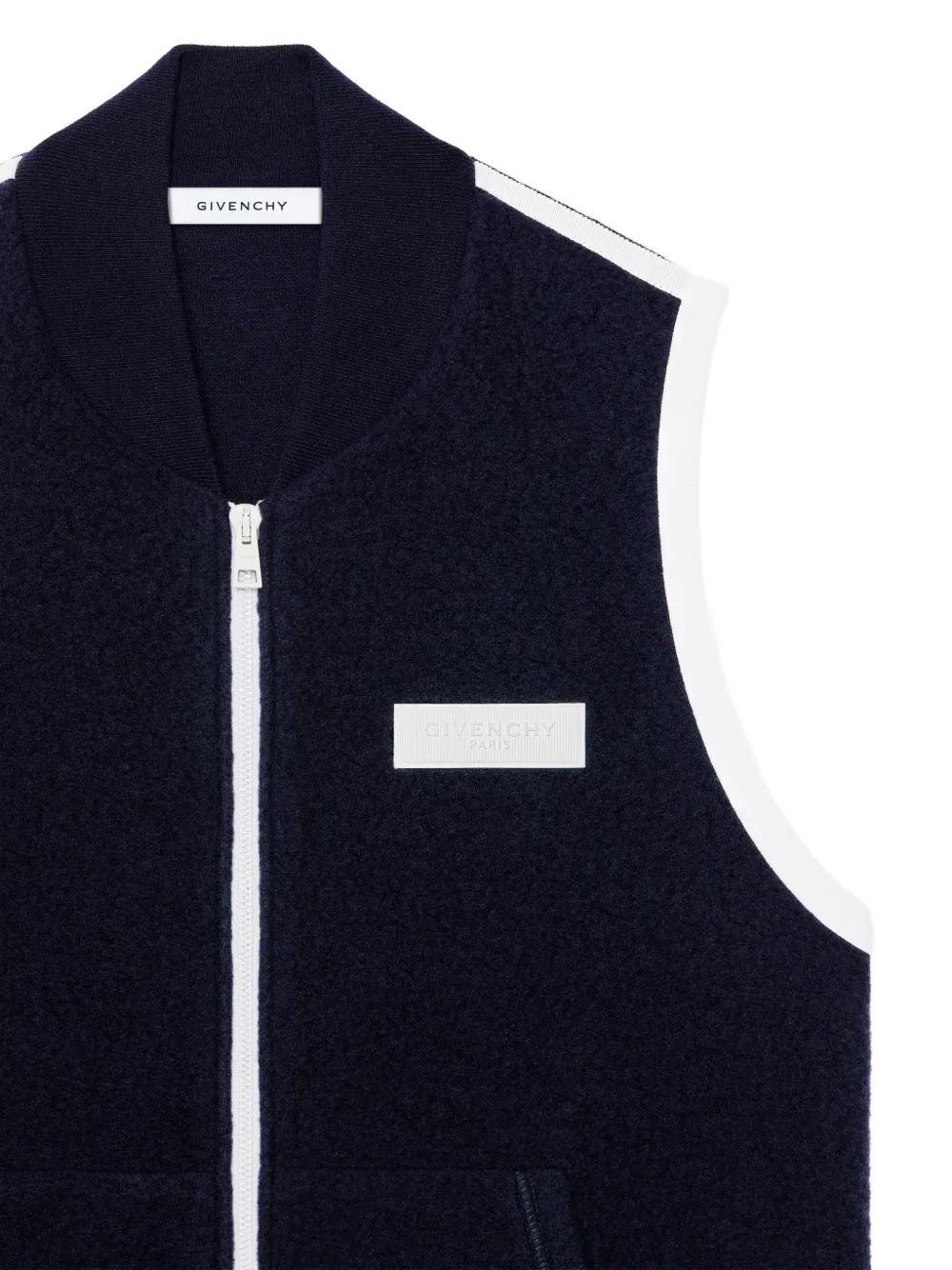 Givenchy Mouwloos fleece jack met grosgrain-detail Blauw