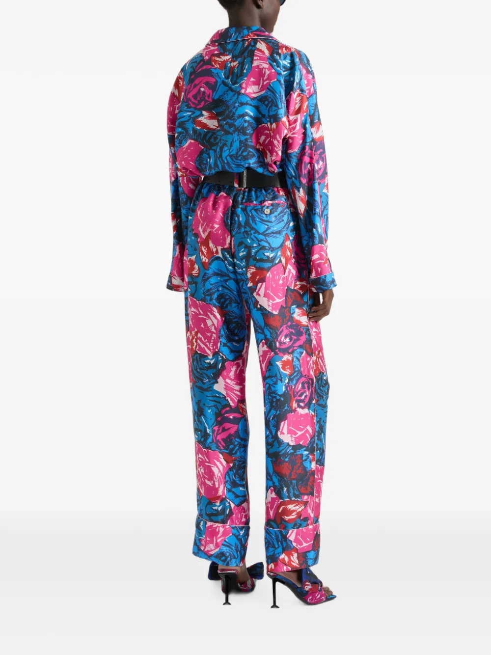 Givenchy Zijden pyjamabroek met bloemen-print Blauw