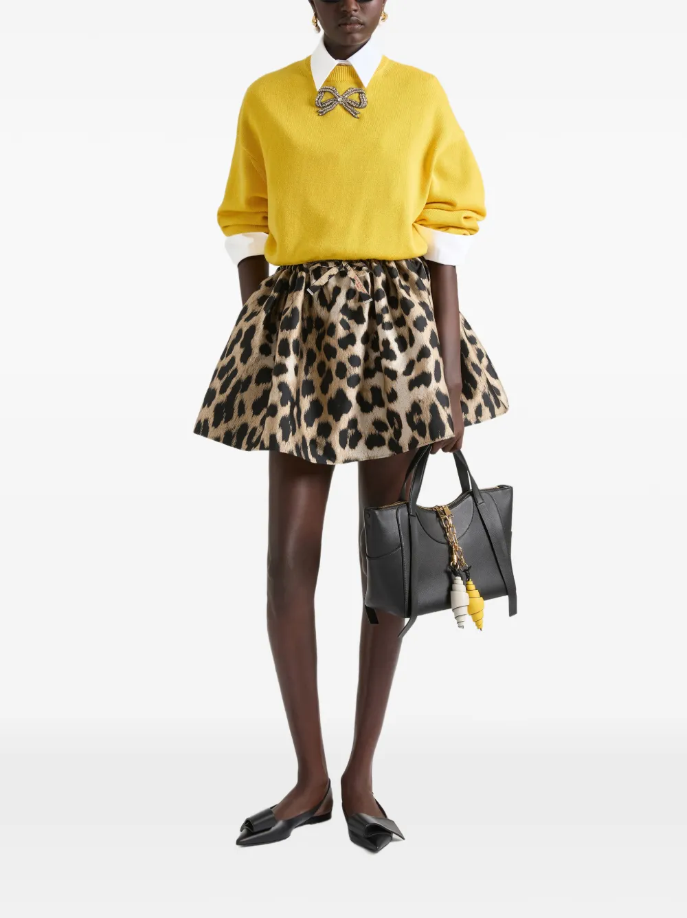 Givenchy Lucky Charms leren tassenbedel met croissant Wit