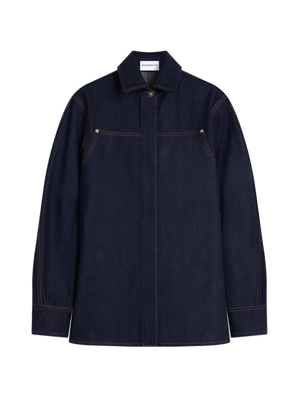 Givenchy contrast-stitch denim shirt - Blu